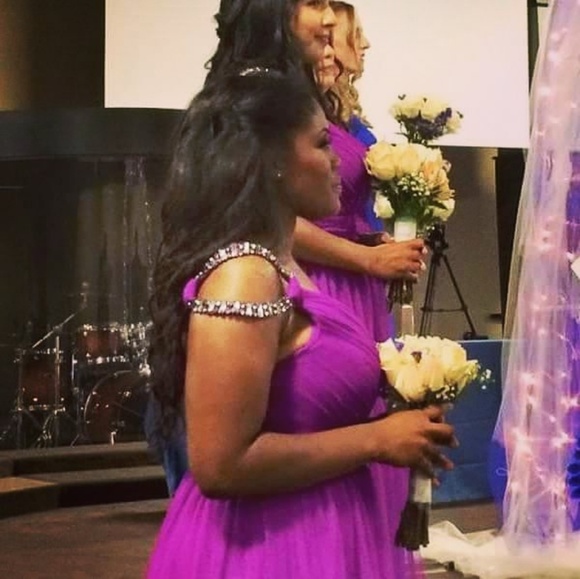 Fuschia / Plum Bridesmaids Dress - Picture 1 of 8